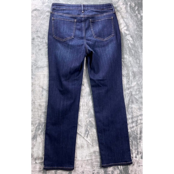 NYDJ Sheri Slim Jeans Women's 8P Dark Wash Stretch Denim Mid Rise Comfort Fit - Picture 3 of 12